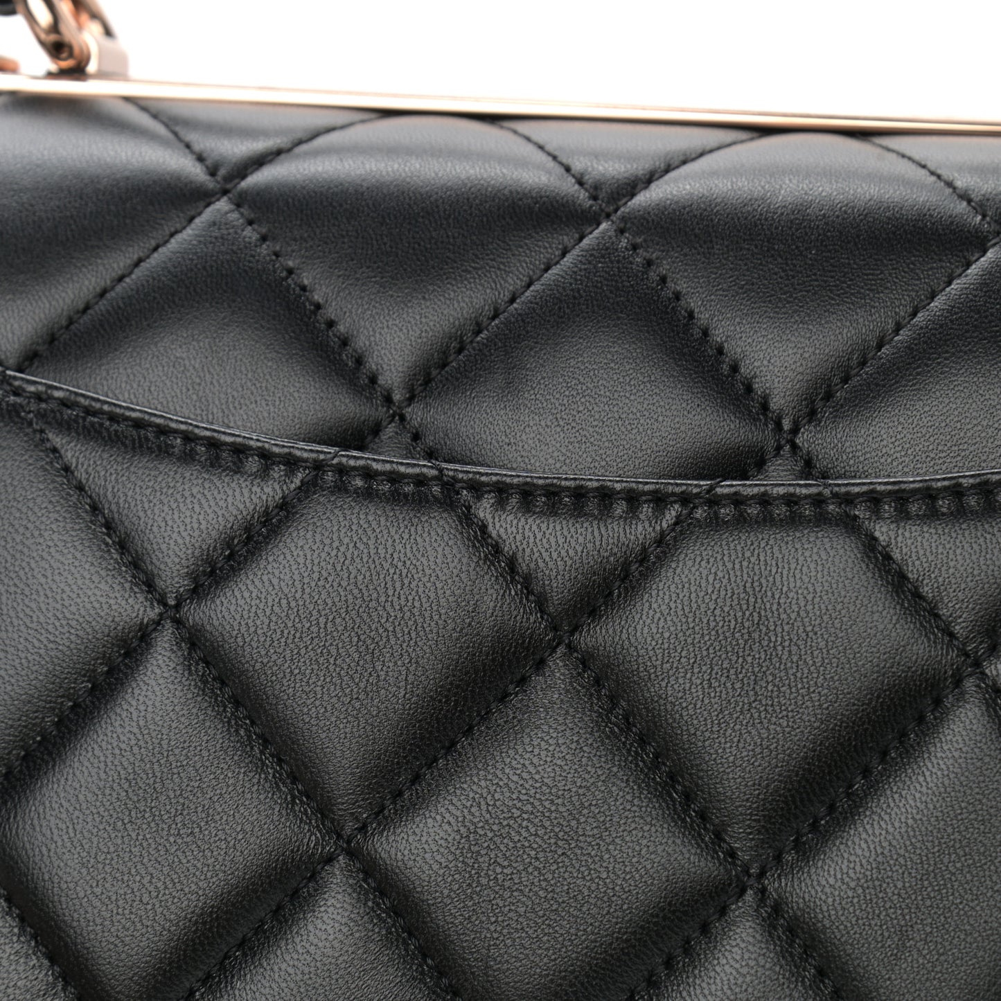 Lambskin Quilted Small Trendy CC Dual Handle Flap Bag Black