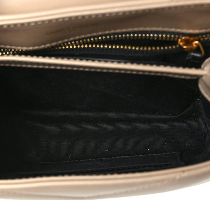 Saint Laurent Calfskin Y Quilted Monogram Toy Loulou Crossbody Bag Dark Beige 7 of 9