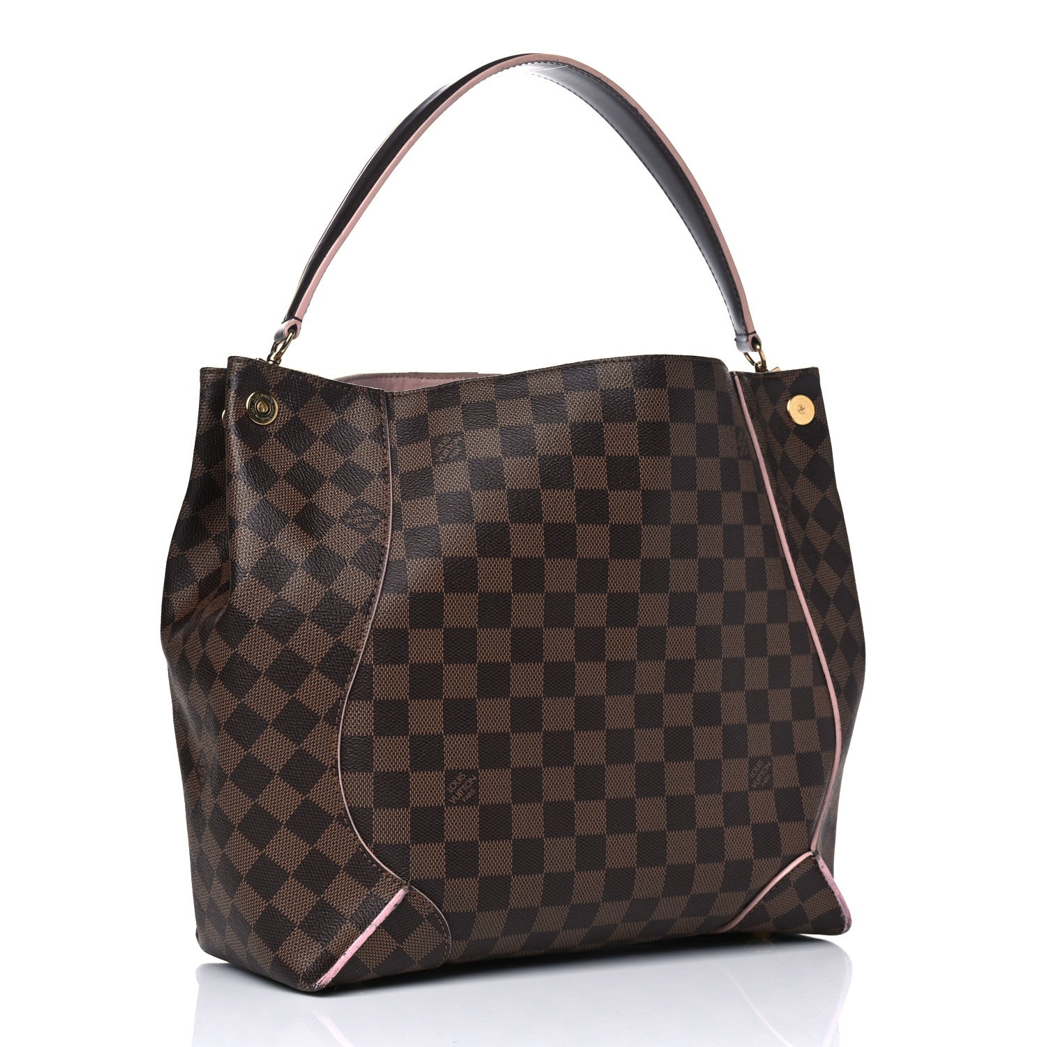 Louis Vuitton Damier Ebene Caissa Hobo Rose Ballerine 2 of 11