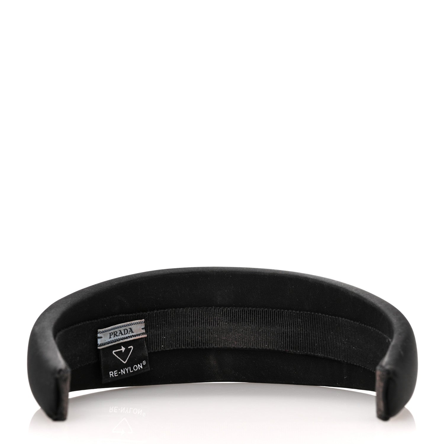Prada Re-Nylon Metal Triangle Logo Headband Black 6 of 8