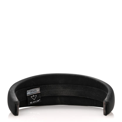 Prada Re-Nylon Metal Triangle Logo Headband Black 6 of 8
