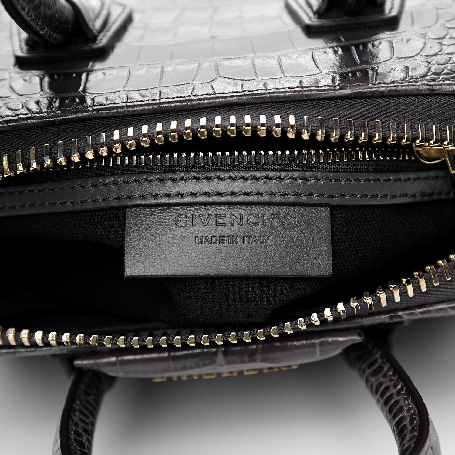 Givenchy Calfskin Crocodile Embossed Mini Antigona Storm Grey 5 of 10