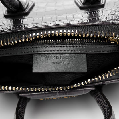 Givenchy Calfskin Crocodile Embossed Mini Antigona Storm Grey 5 of 10