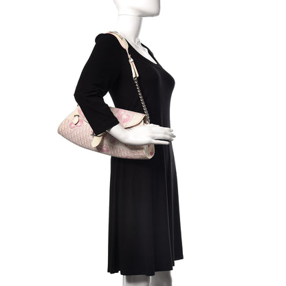 Christian Dior Canvas Monogram Floral Chain Shoulder Bag Pink 2 of 15