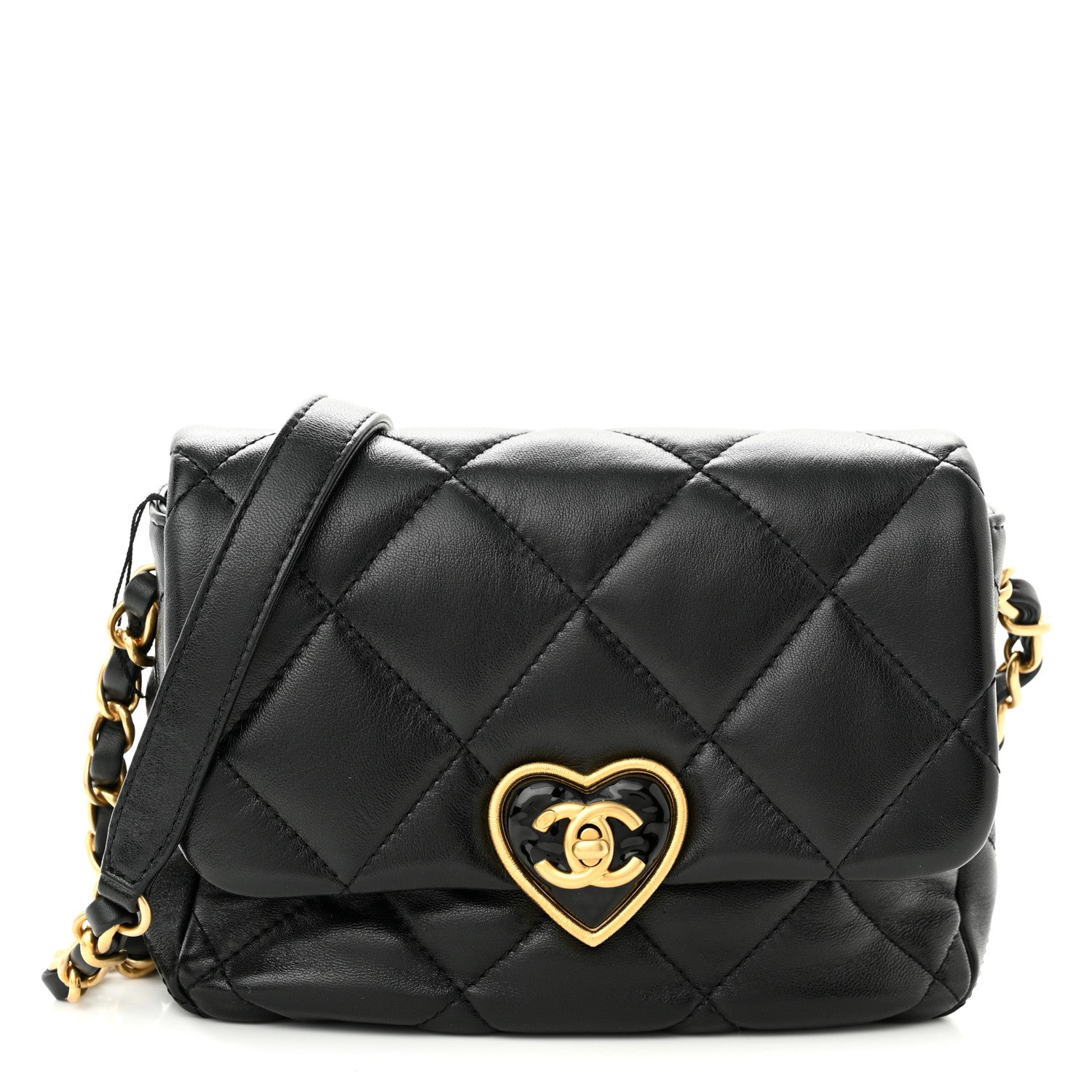 Chanel Lambskin Plexiglass Quilted Coco Love Mini Flap Black 1 of 10