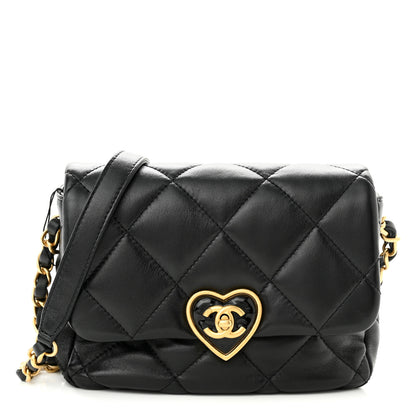 Chanel Lambskin Plexiglass Quilted Coco Love Mini Flap Black 1 of 10