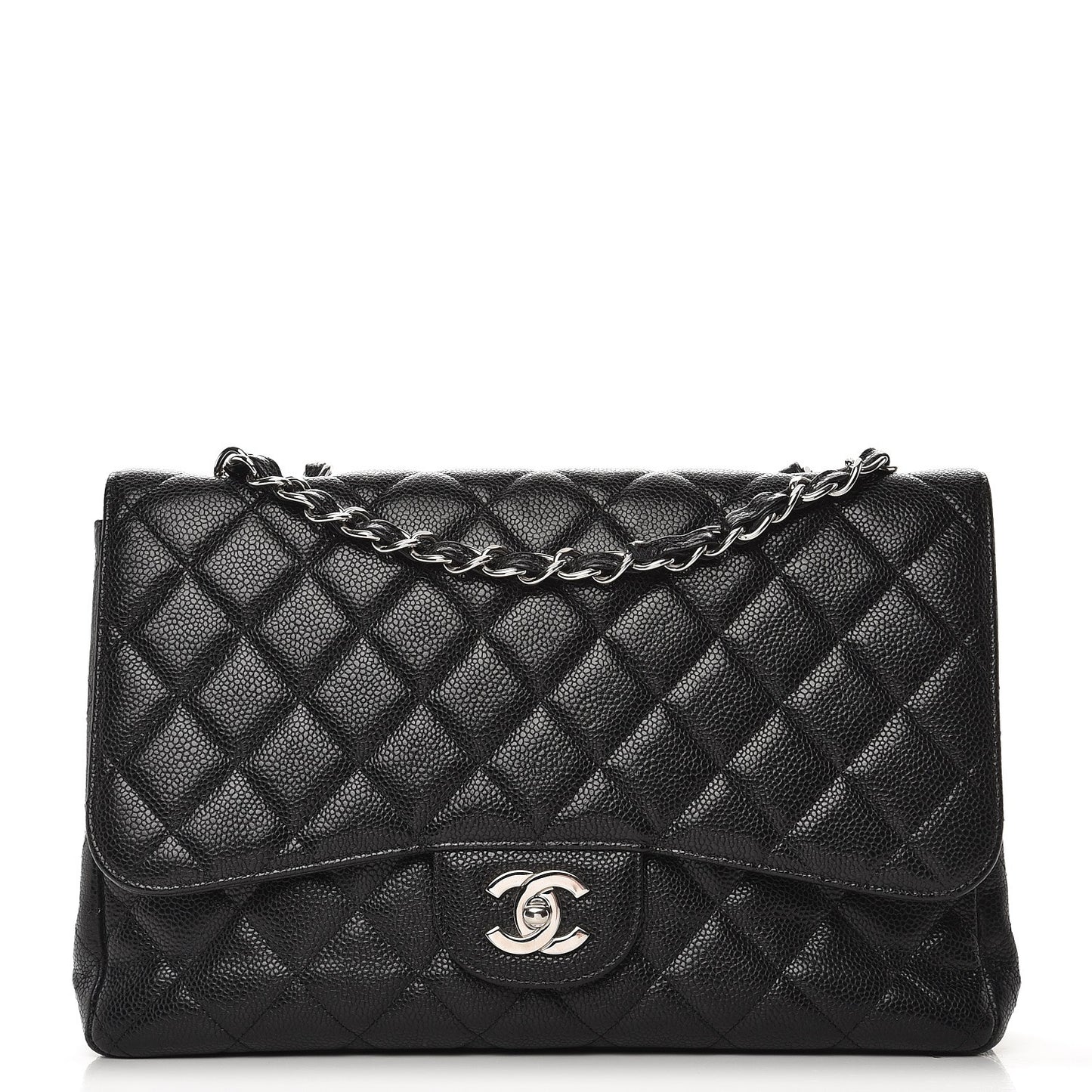 Caviar Quilted Jumbo Single Flap Black