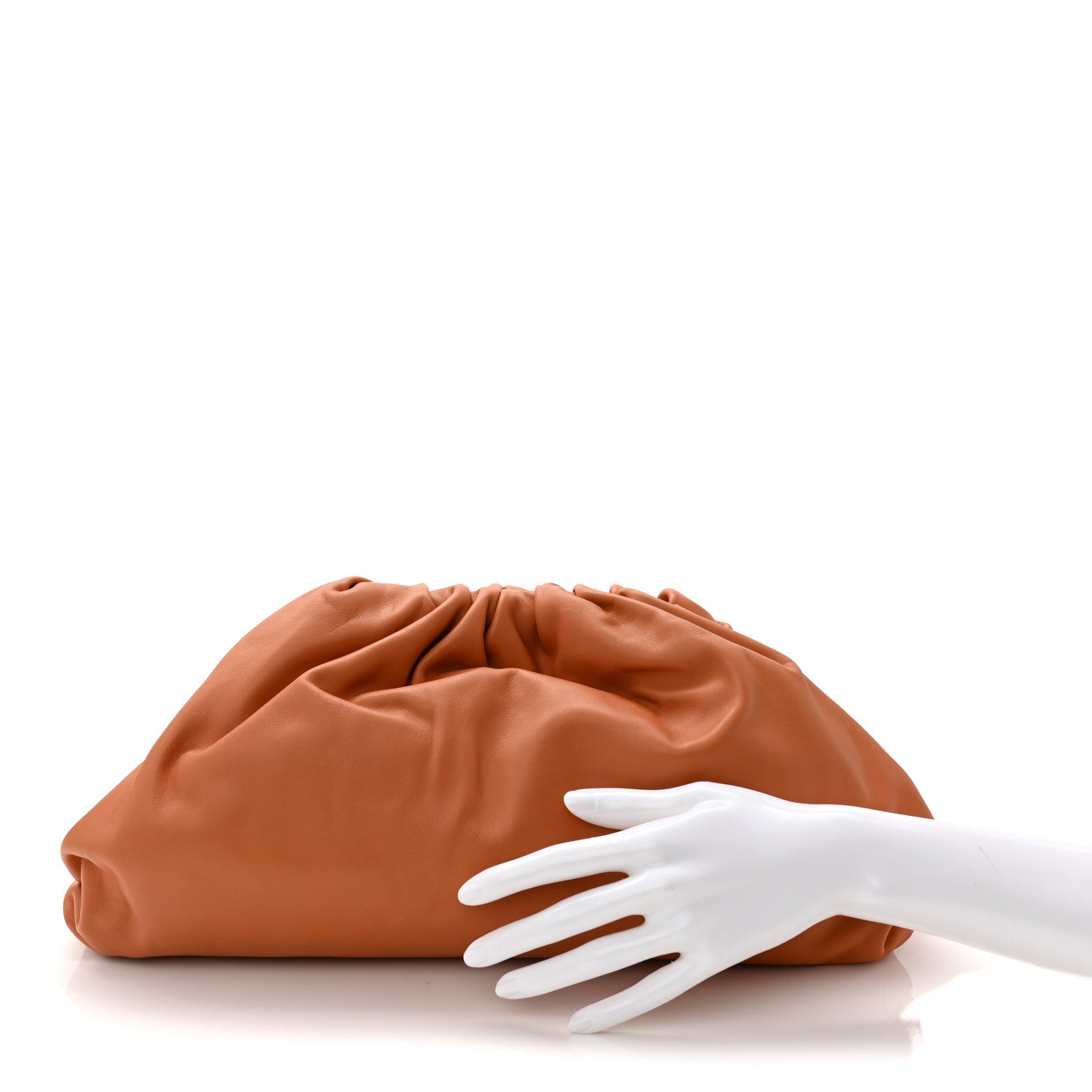 Bottega Veneta Smooth Butter Calf The Pouch Oversized Clutch Clay