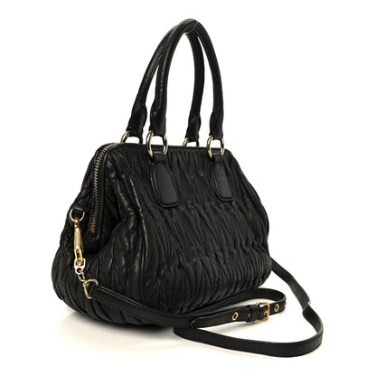 Miu Miu Nappa Matelasse Top Handle Black 3 of 11