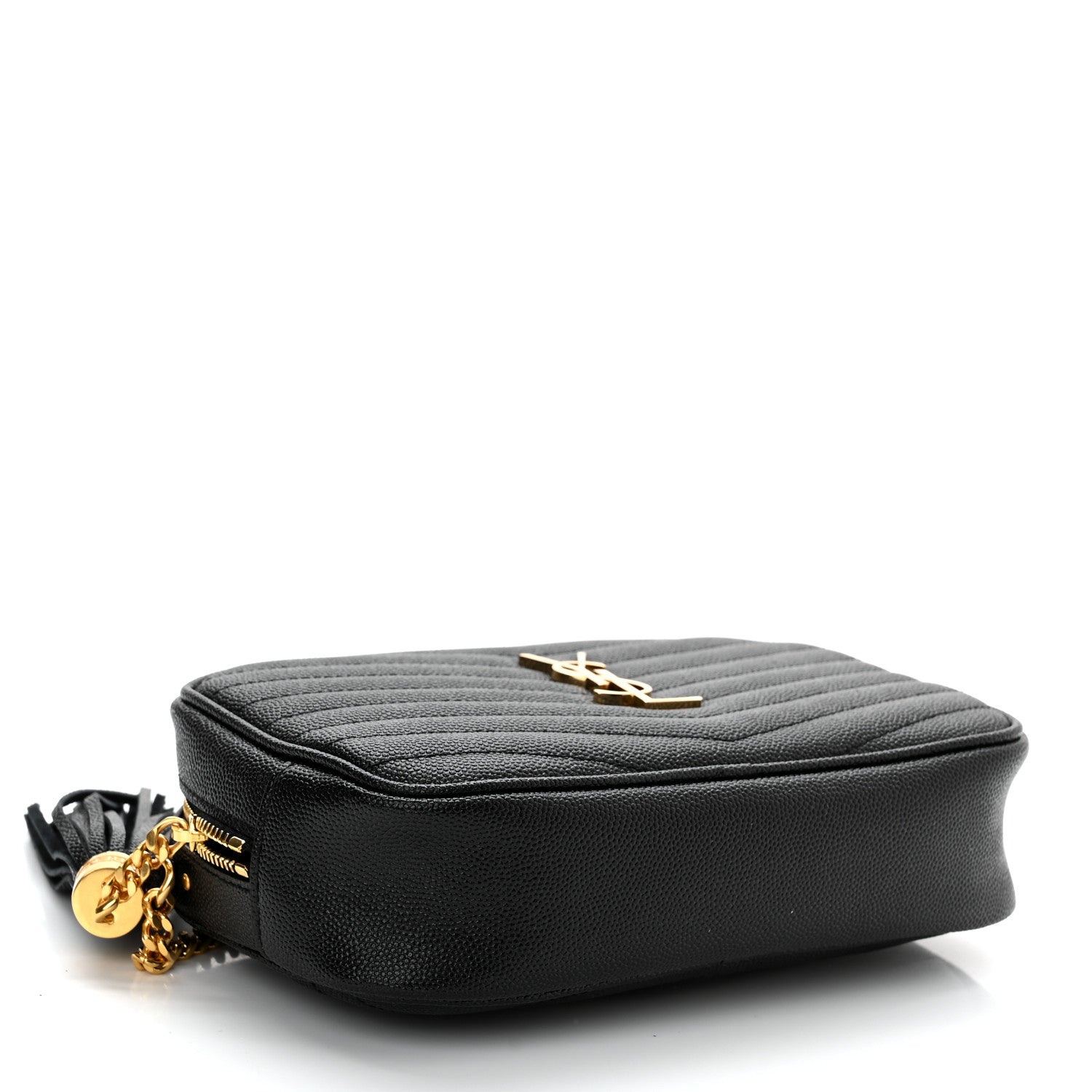 Saint Laurent Grain De Poudre Matelasse Monogram Mini Lou Camera Bag Black 4 of 11