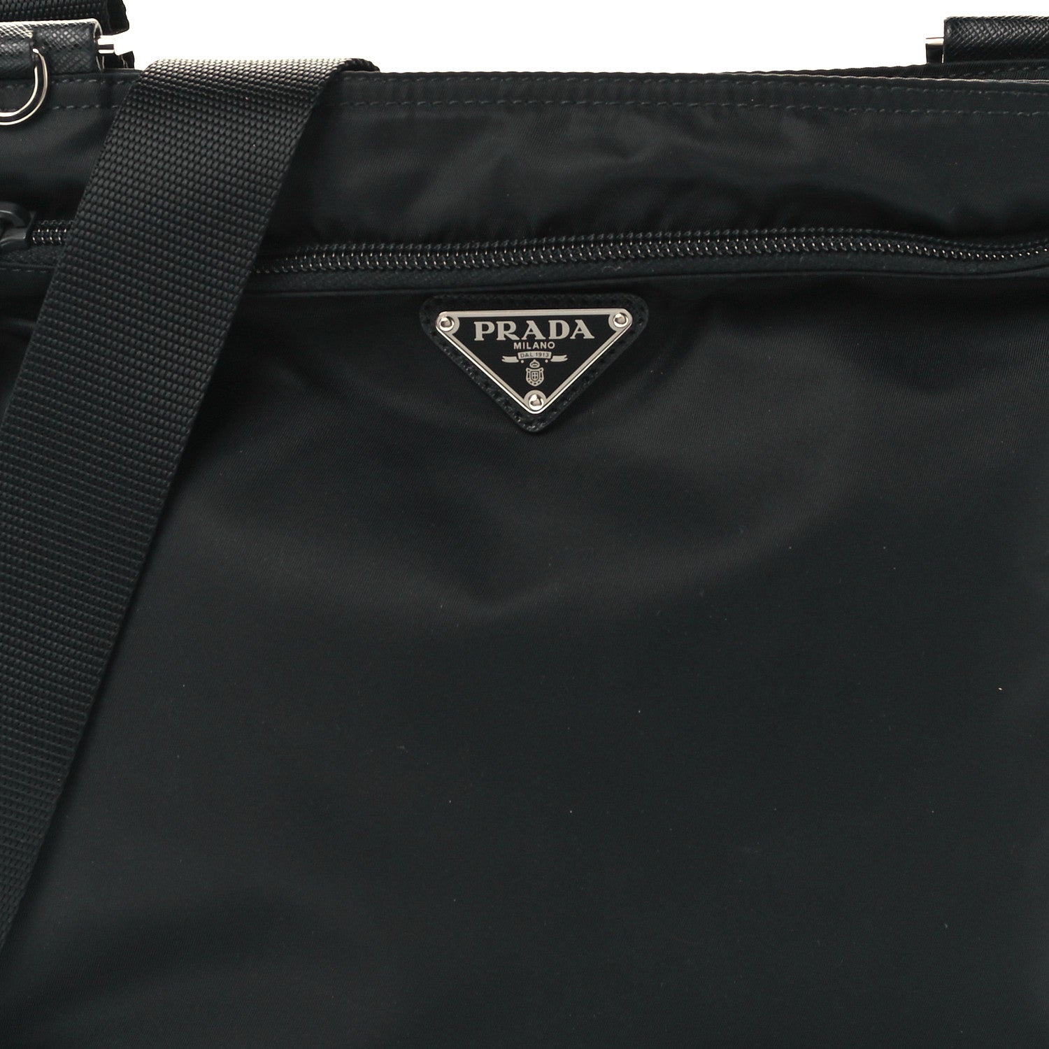 Prada Tessuto Nylon Saffiano Flat Messenger Bag Black 8 of 10