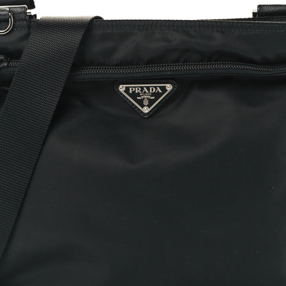Prada Tessuto Nylon Saffiano Flat Messenger Bag Black 8 of 10
