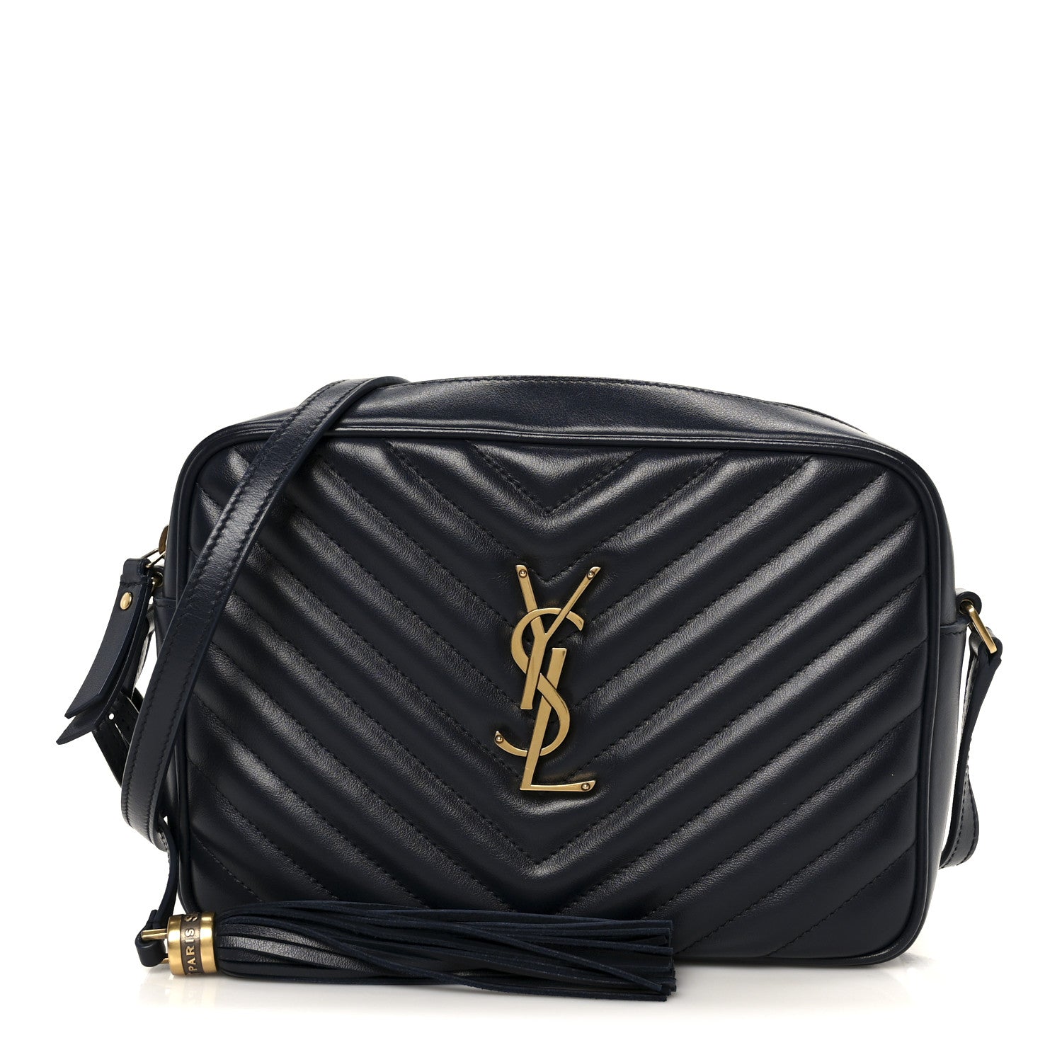 Saint Laurent Calfskin Matelasse Monogram Lou Camera Bag Deep Marine 1 of 10