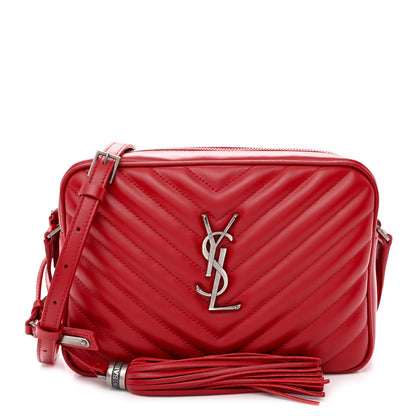 Saint Laurent Calfskin Matelasse Monogram Lou Camera Bag Red 1 of 11