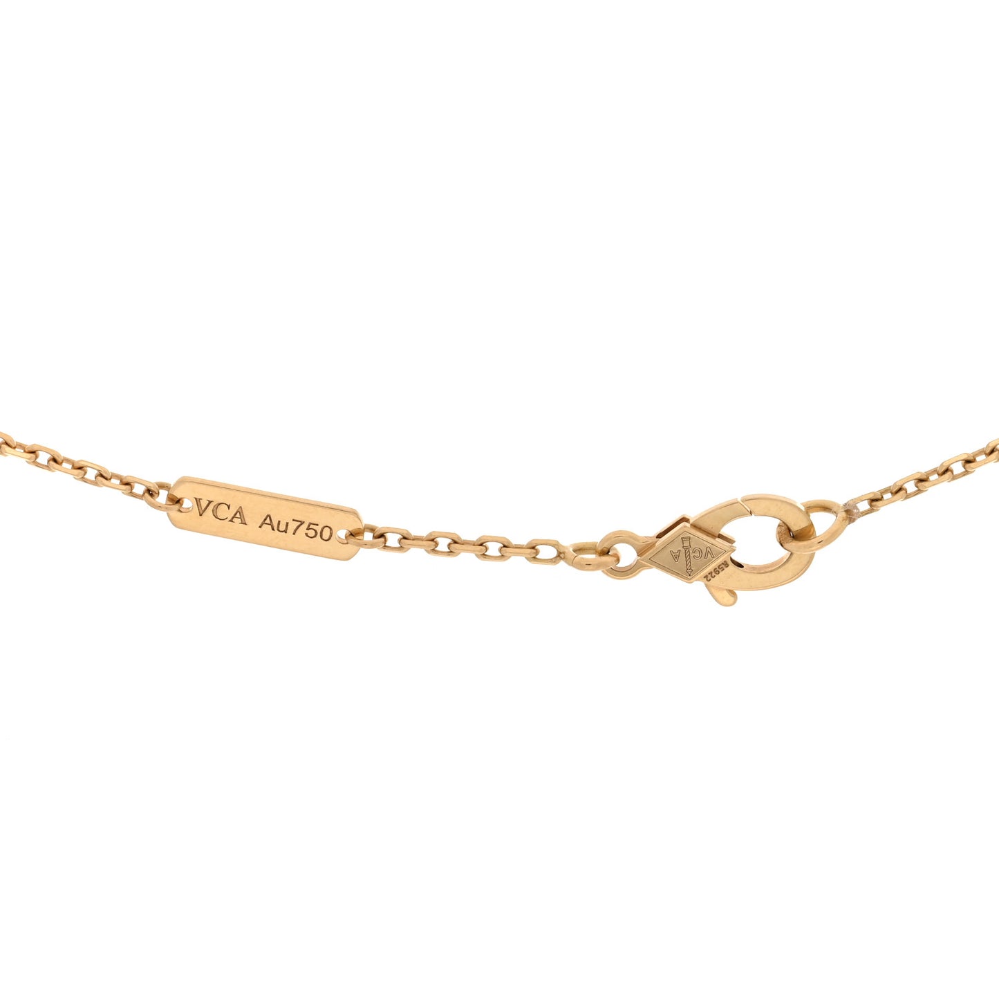 18K Yellow Gold Mother of Pearl Vintage Alhambra Pendant Necklace