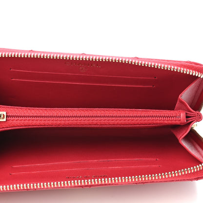 Chanel Lambskin Quilted Small Zip Around Wallet Dark Pink 4 of 4