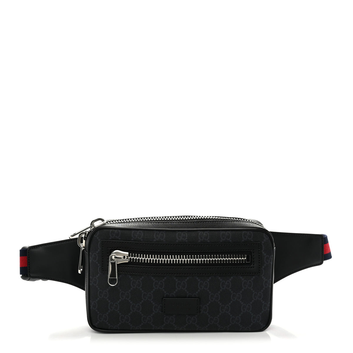 Gucci Soft GG Supreme Monogram Web Belt Bag Black Grey 1 of 10