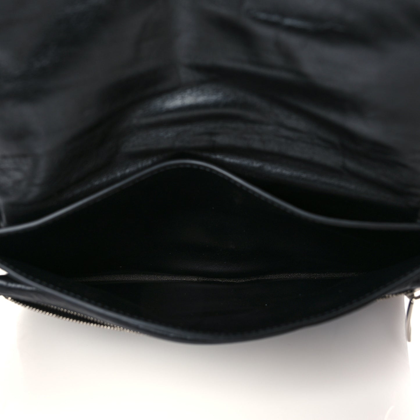 Calfskin Padded Bi Fold Clutch Black