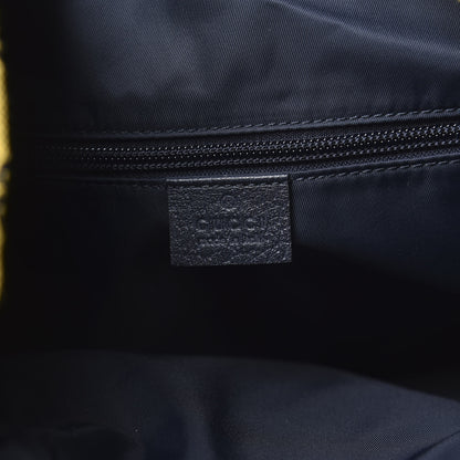 Gucci Monogram Multicolor Script Logo Large Double Pocket Backpack Yellow Blue 5 of 10