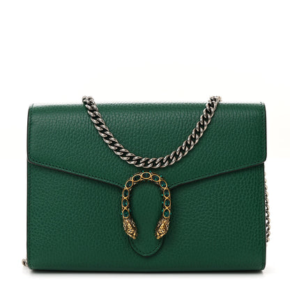 Gucci Calfskin Mini Dionysus Chain Wallet Emerald 1 of 12