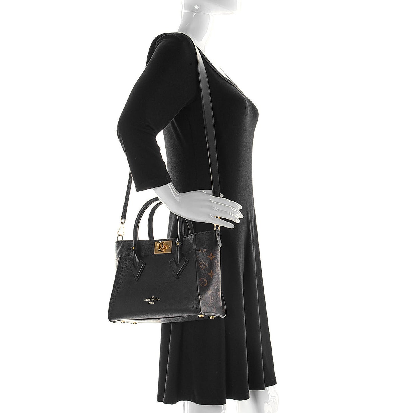 Calfskin Monogram On My Side PM Black