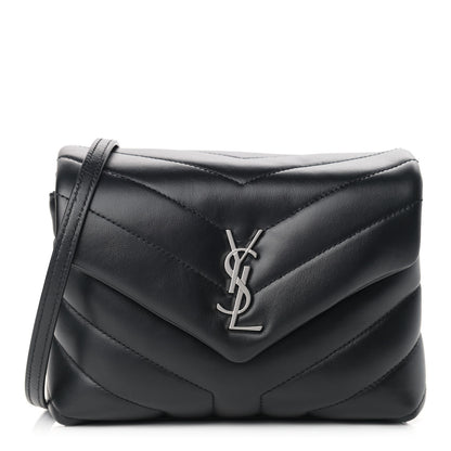 Saint Laurent Calfskin Y Quilted Monogram Toy Loulou Crossbody Bag Black 1 of 12