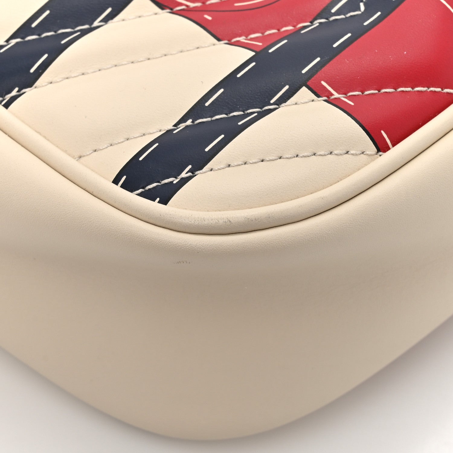 Gucci Calfskin Matelasse Trompe L'Oeil Print Small GG Marmont Chain Shoulder Bag White 11 of 13