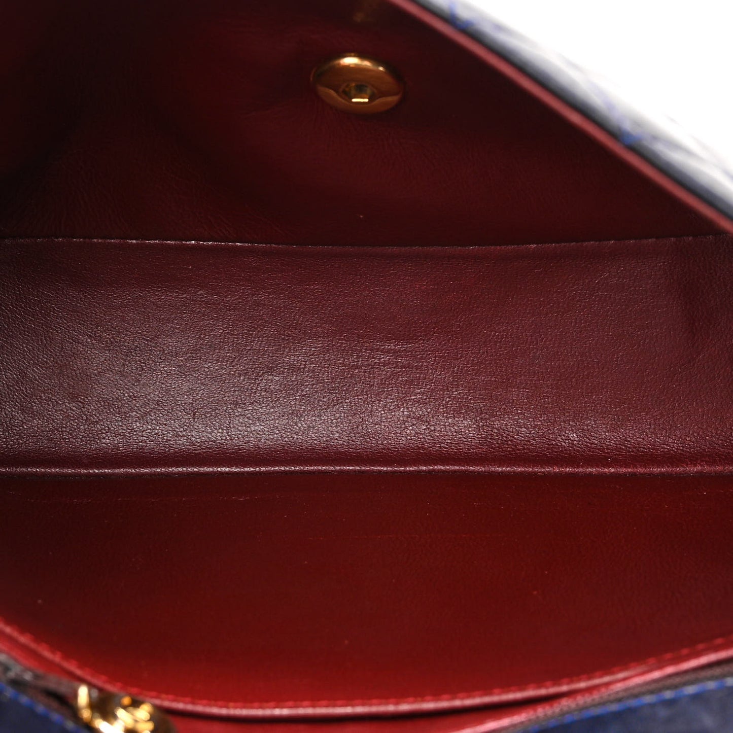 Lambskin Quilted Round Flap Navy