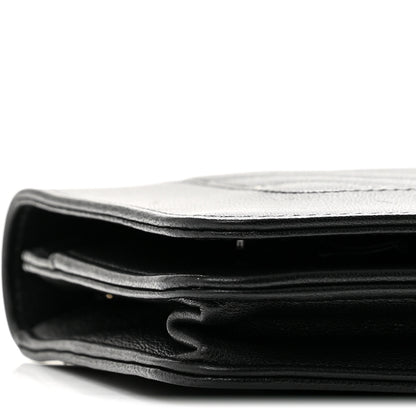 Chanel Caviar Sheepskin Chevron Quilted Vintage Mademoiselle Wallet On Chain WOC Black 10 of 14