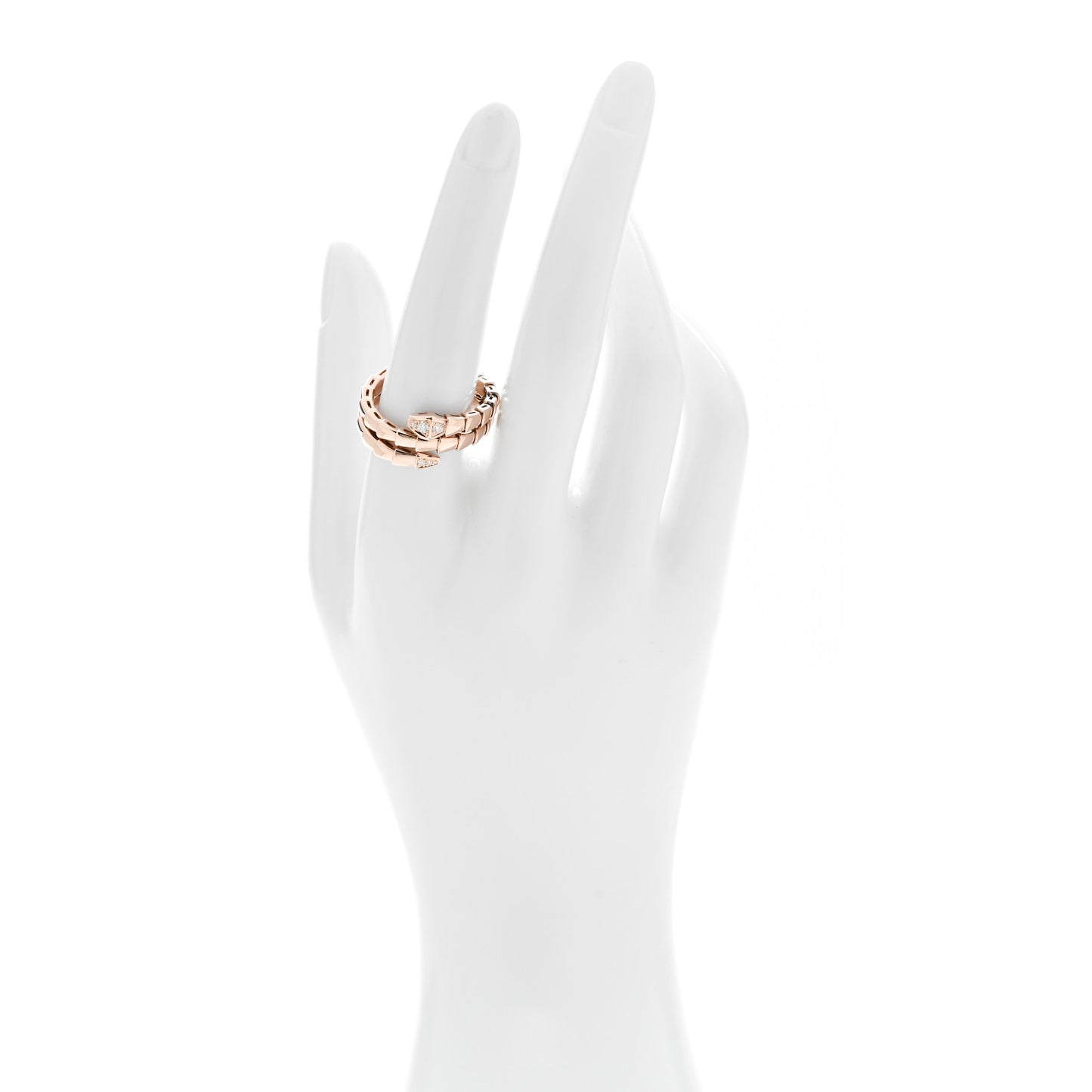 18K Rose Gold Diamond Serpenti Viper Wrap Ring XL