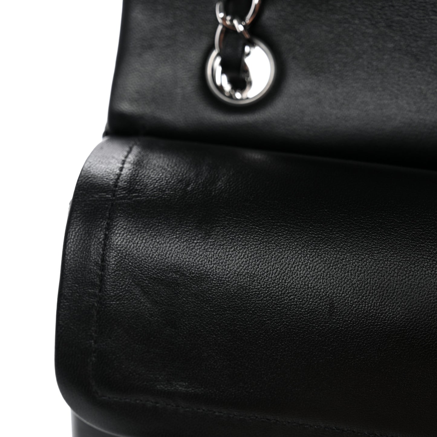 Lambskin Quilted Small Double Flap Black