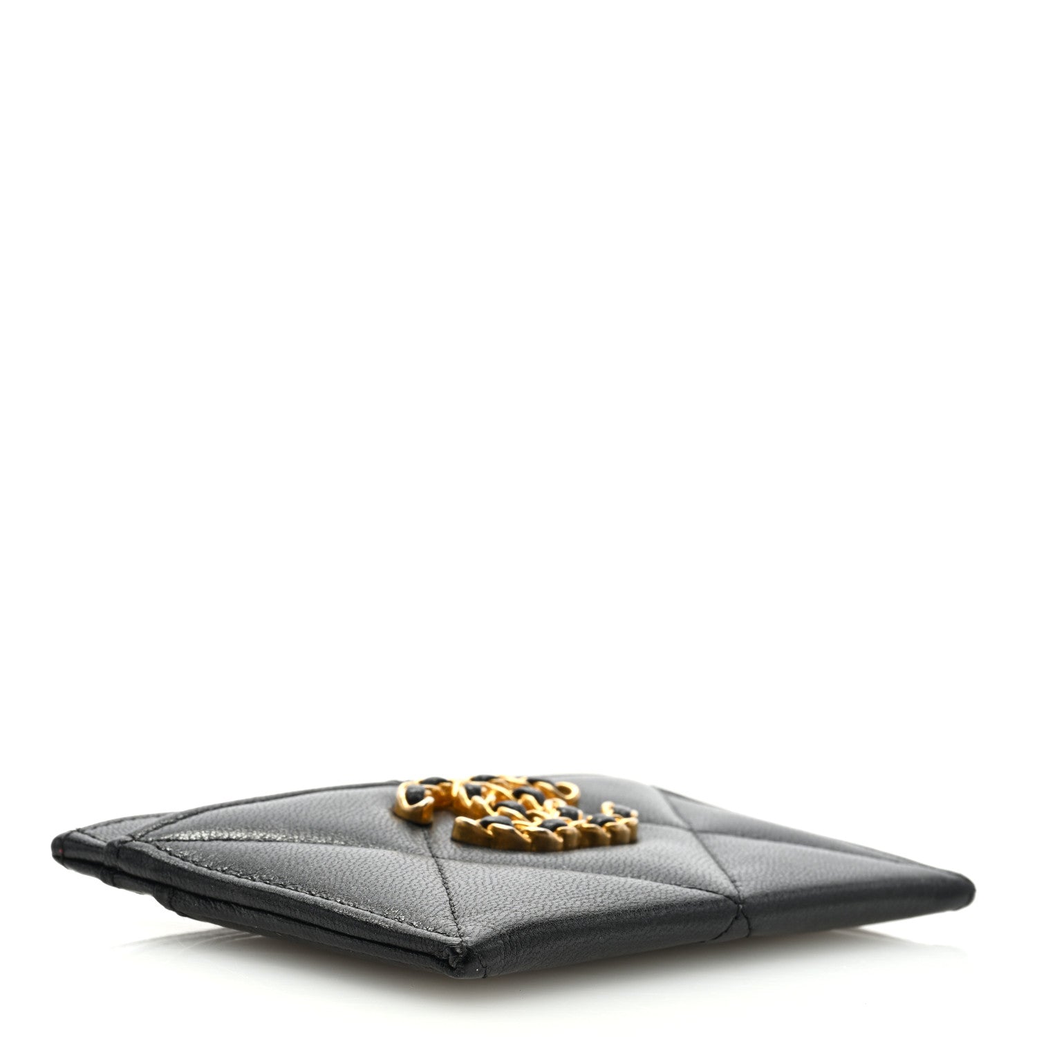 Chanel Lambskin Quilted Chanel 19 Card Holder Black 4 of 7