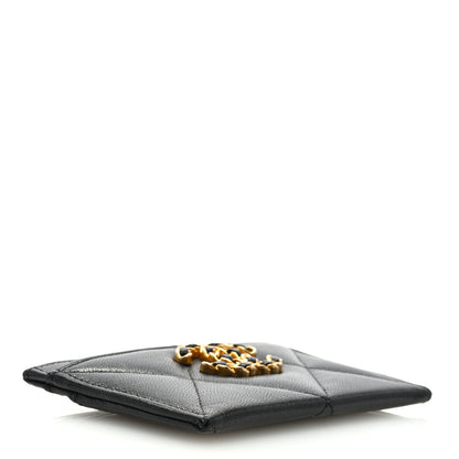 Chanel Lambskin Quilted Chanel 19 Card Holder Black 4 of 7
