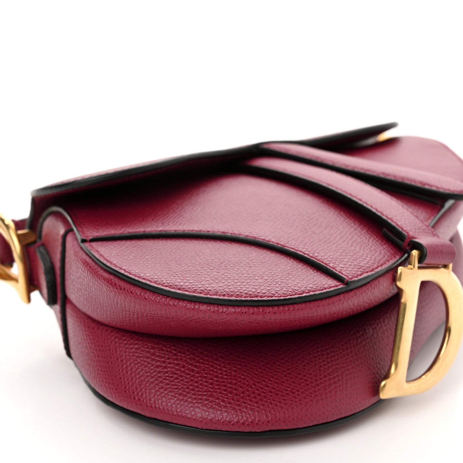 Christian Dior Grained Calfskin Mini Saddle Bag Red 9 of 10