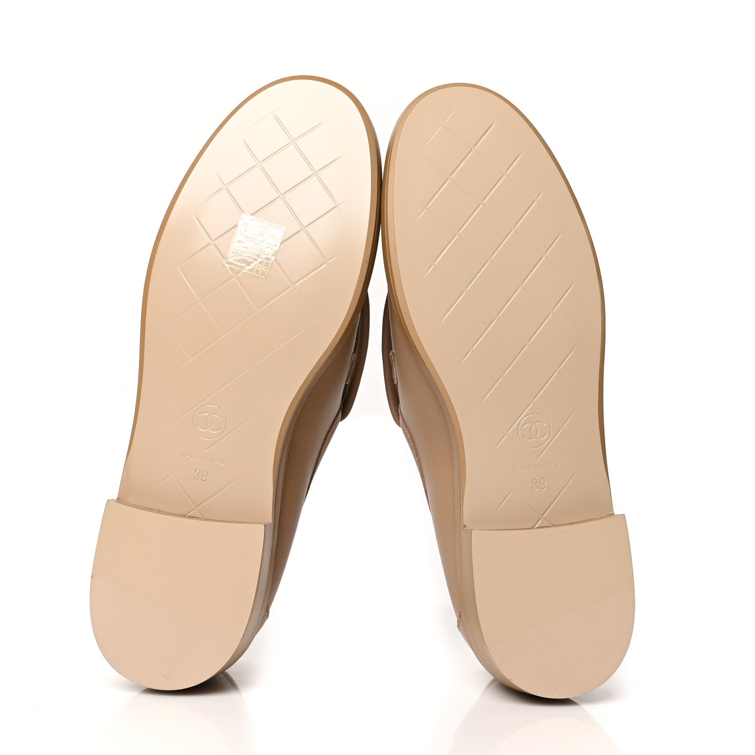 Chanel Lambskin Quilted CC Turnlock Loafers 39 Beige 5 of 8
