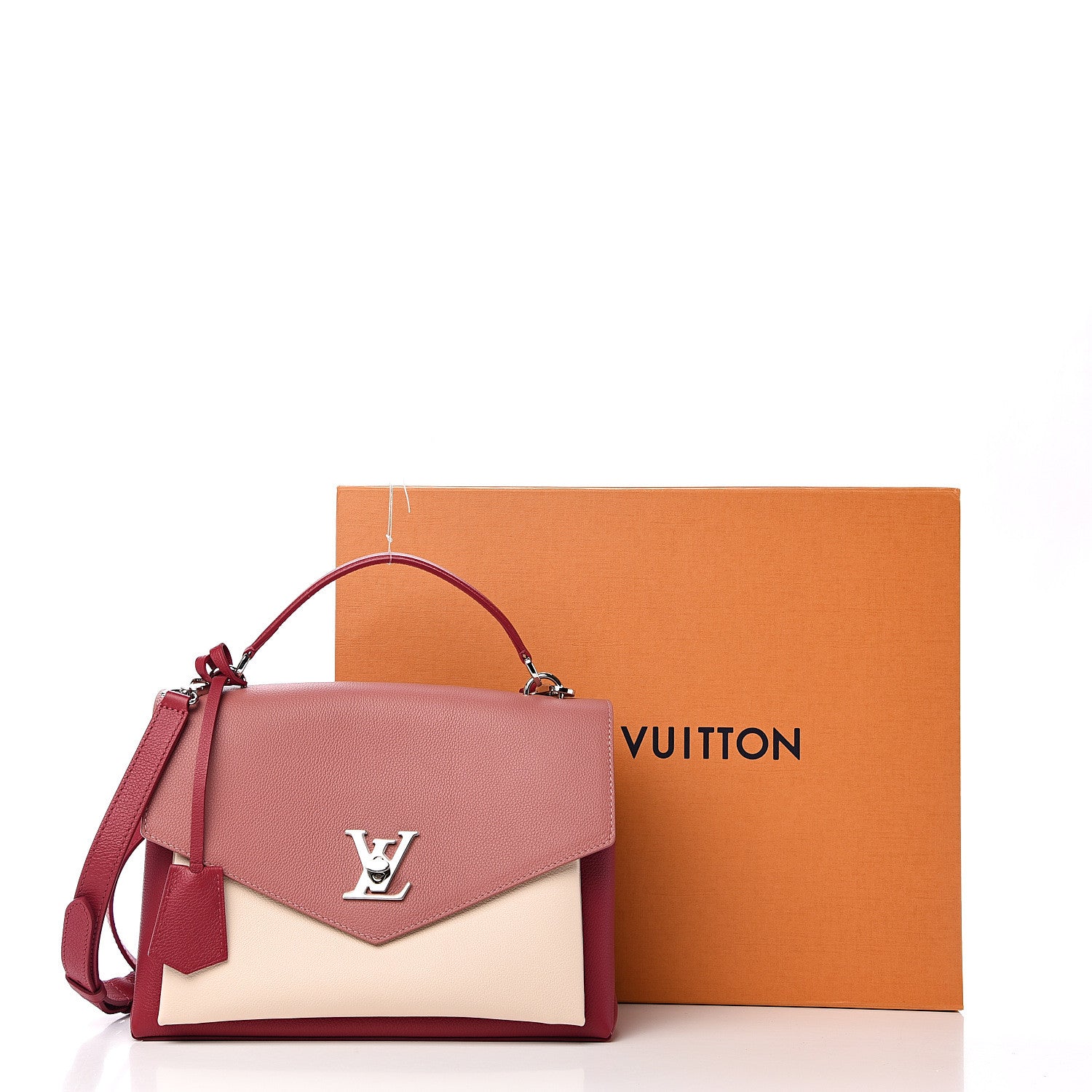 Louis Vuitton Soft Calfskin My Lockme Top Handle Rose Boudoir Lie de Vin Creme 9 of 9