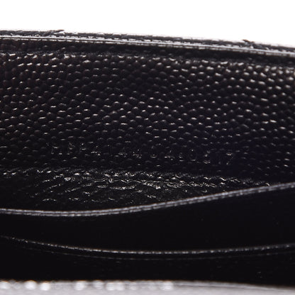Saint Laurent Grain De Poudre Matelasse Chevron Small Monogram Envelope Wallet Black 7 of 7