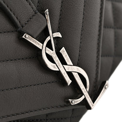 Saint Laurent Sheepskin Tri-Quilt Monogram Medium College Bag Coal 11 of 12
