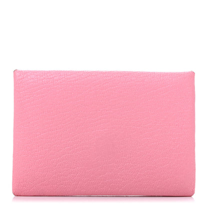 Hermes Chevre Verso Calvi Card Case Rose Confetti Brique 1 of 10