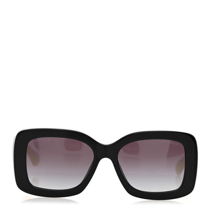 Chanel Acetate Quilted CC Rectangle Sunglasses 5483-A White Black 2 of 8
