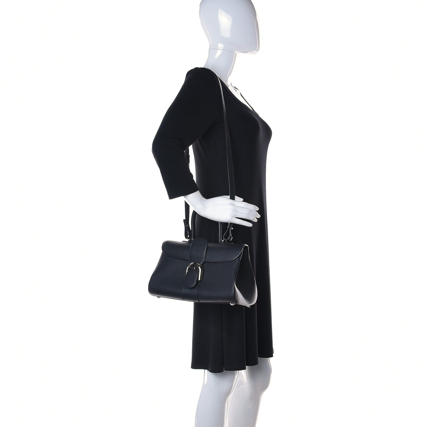 Calfskin Mini Brillant East West Satchel Black