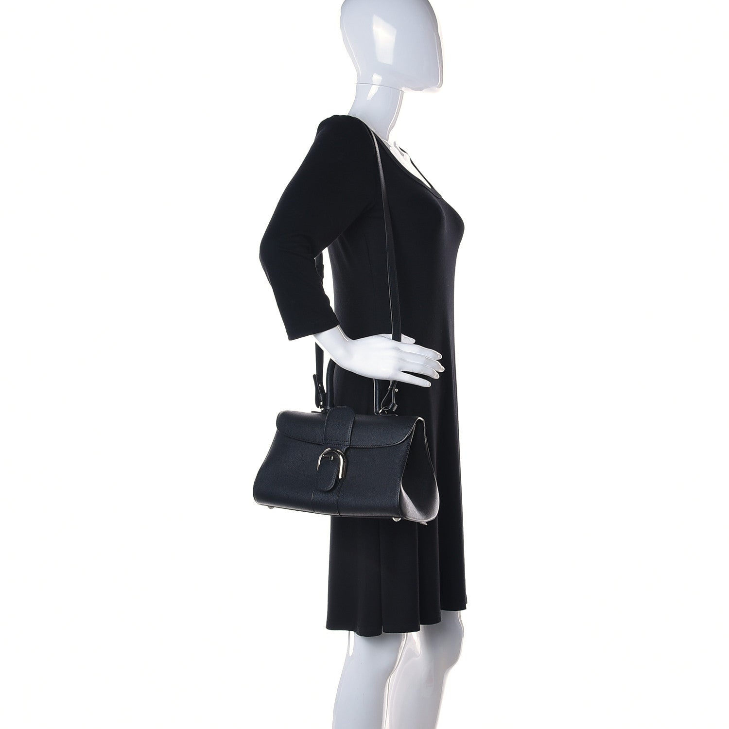 Delvaux Calfskin Mini Brillant East West Satchel Black 2 of 8