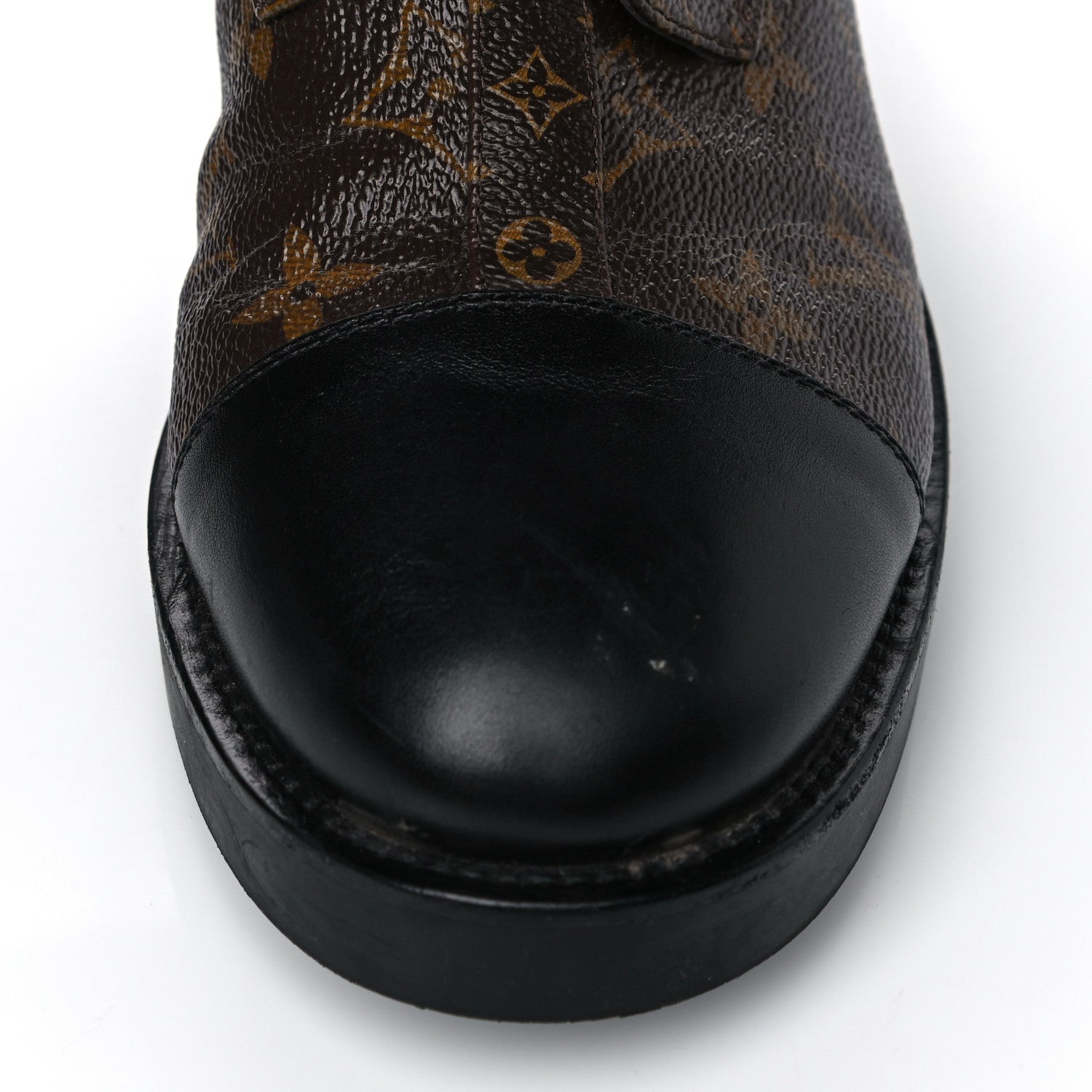 Louis Vuitton Calfskin Monogram Wonderland Flat Ranger Boots 39 Black 9 of 19