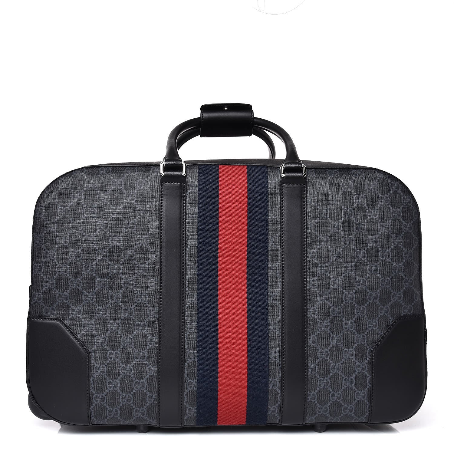 Gucci Soft GG Supreme Monogram Web Carry On Duffle With Wheels Black Grey 1 of 9