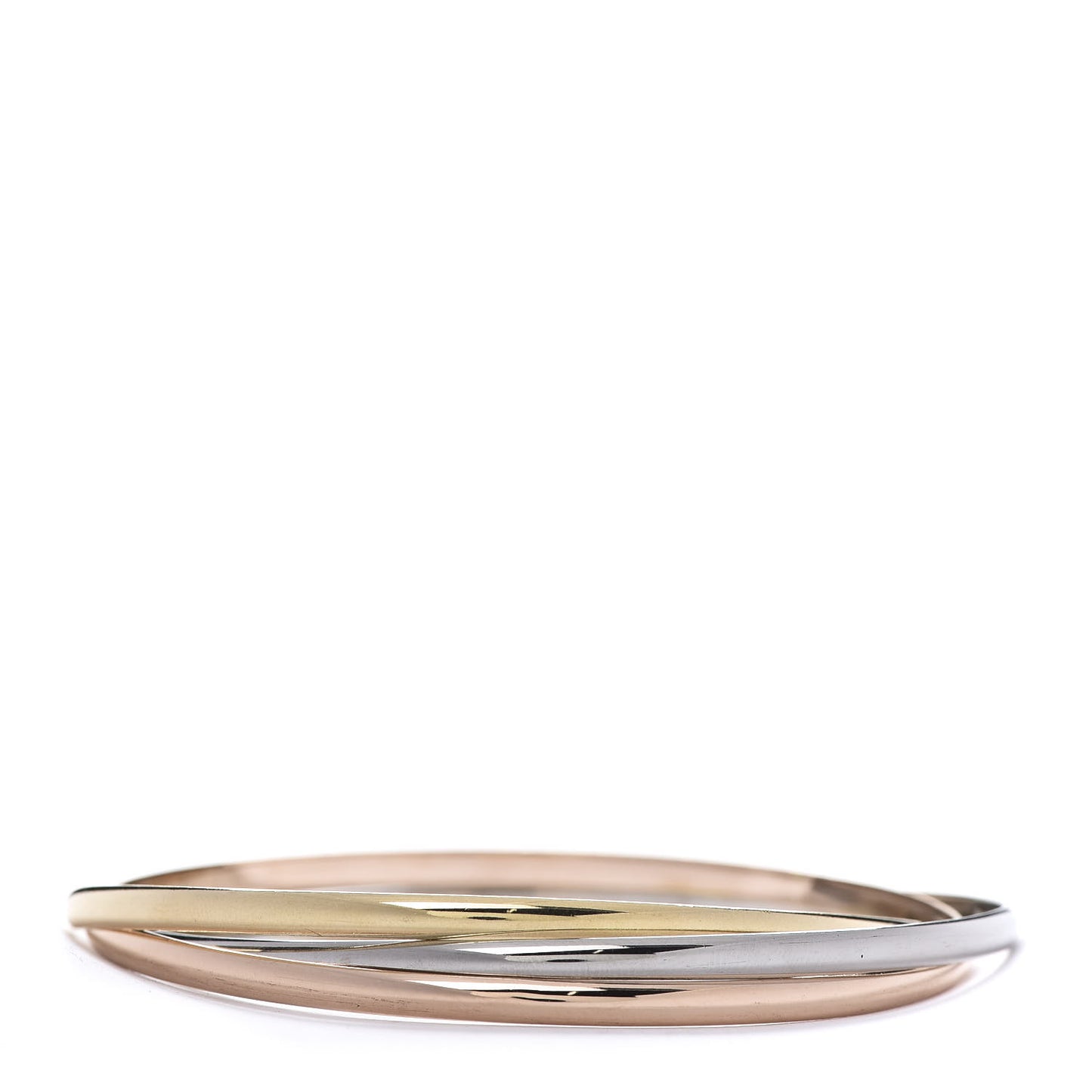 18K Pink Yellow White Gold Trinity Bangle Bracelet 64