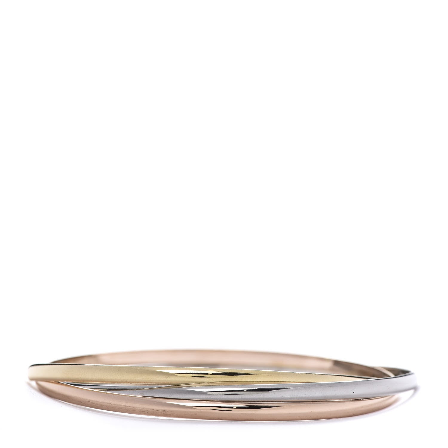 Cartier 18K Pink Yellow White Gold Trinity Bangle Bracelet 64 3 of 5