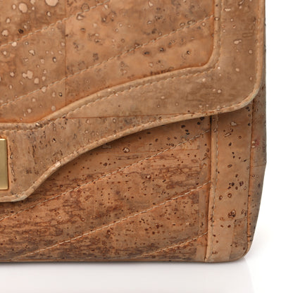 Chanel Cork Chevron Quilted Small Mademoiselle Flap Beige 13 of 16