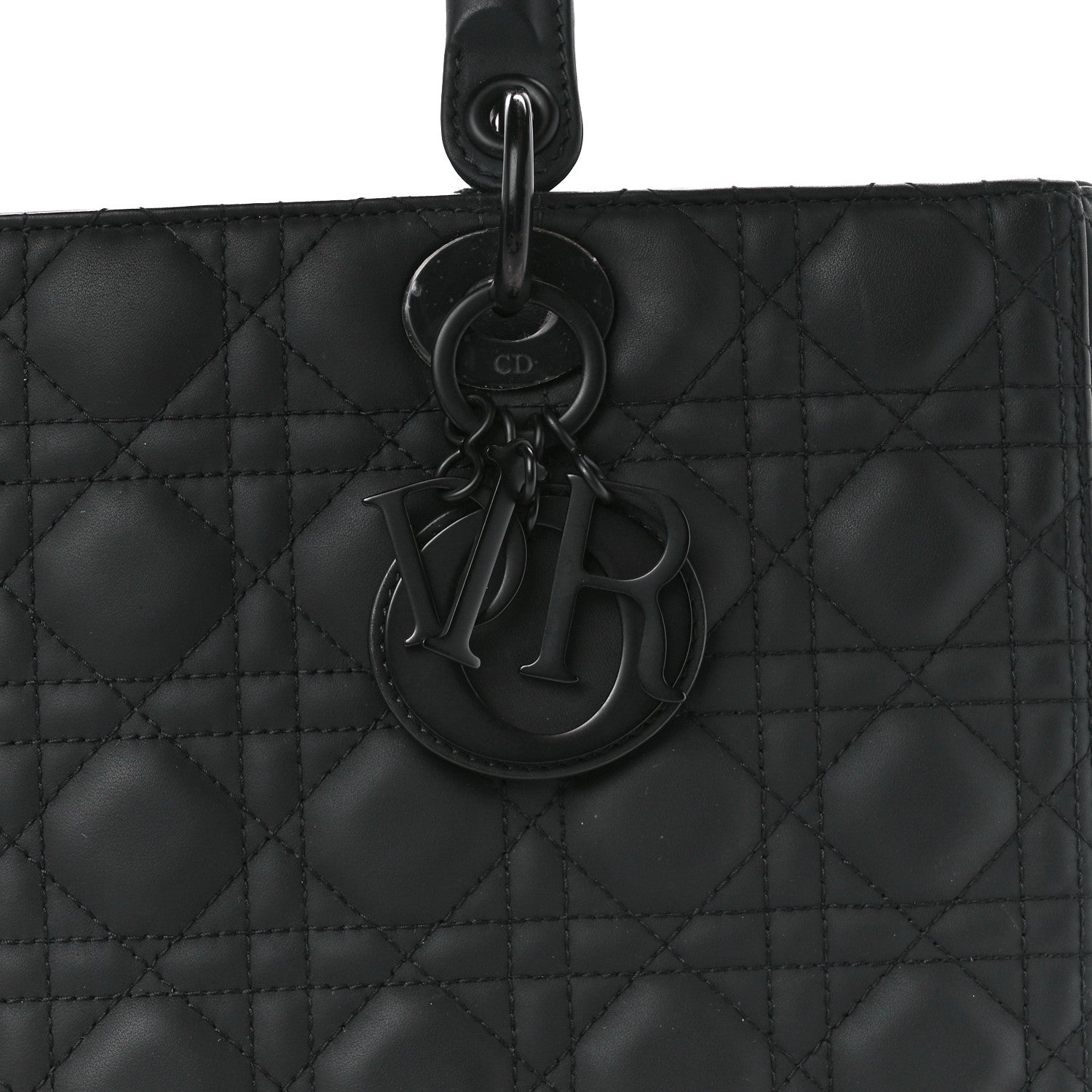 Christian Dior Ultra Matte Calfskin Cannage Large Lady Dior Black 8 of 12