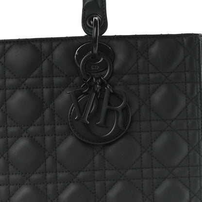 Christian Dior Ultra Matte Calfskin Cannage Large Lady Dior Black 8 of 12