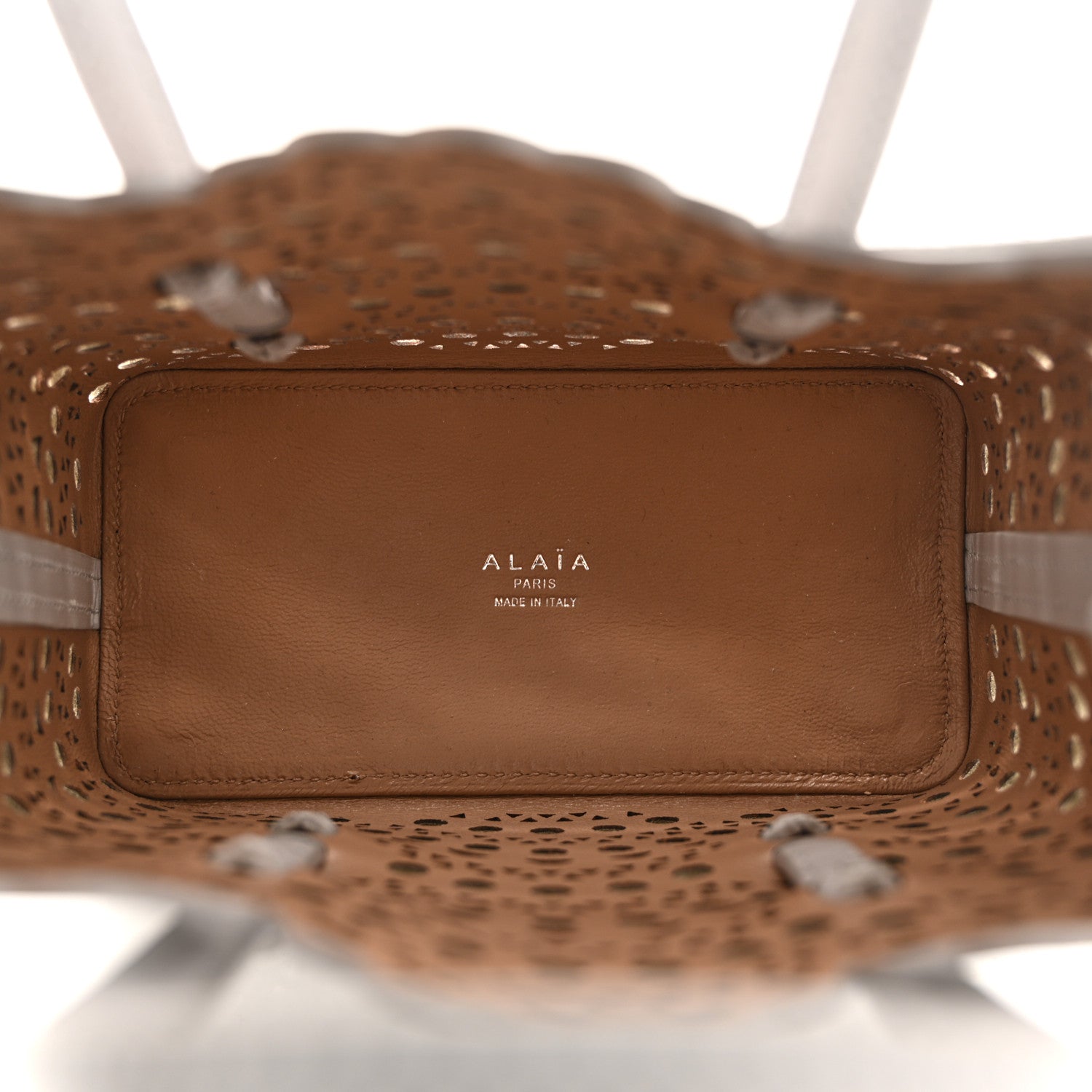 Alaia Calfskin Vienne Wave Mina 16 Bag Gris Perle 5 of 9